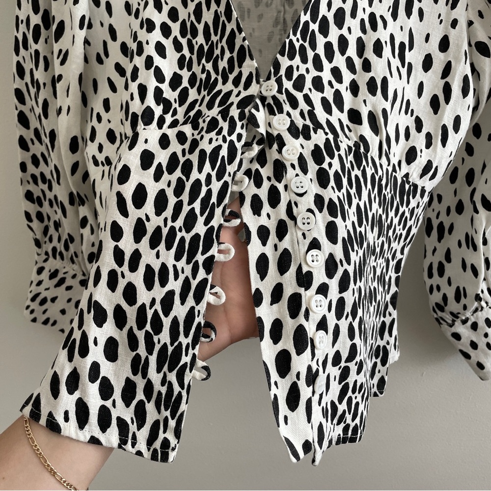 Reformation dalmation print corset Finnegan top size 6 - Picture 2 of 5